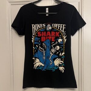 Bones Coffee Shark Bite Graphic Tee (Bella Canvas - Size L)